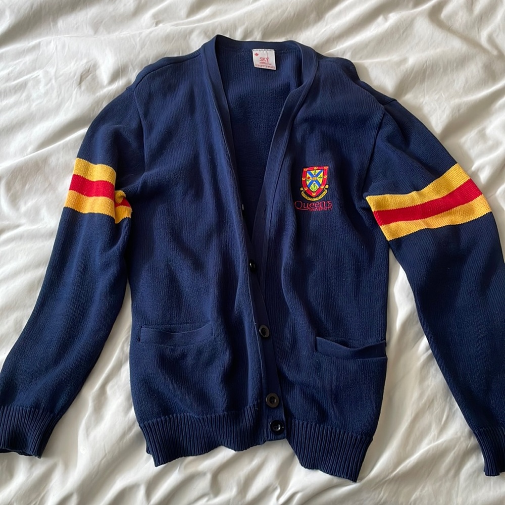Queen’s University tricolour cardigan